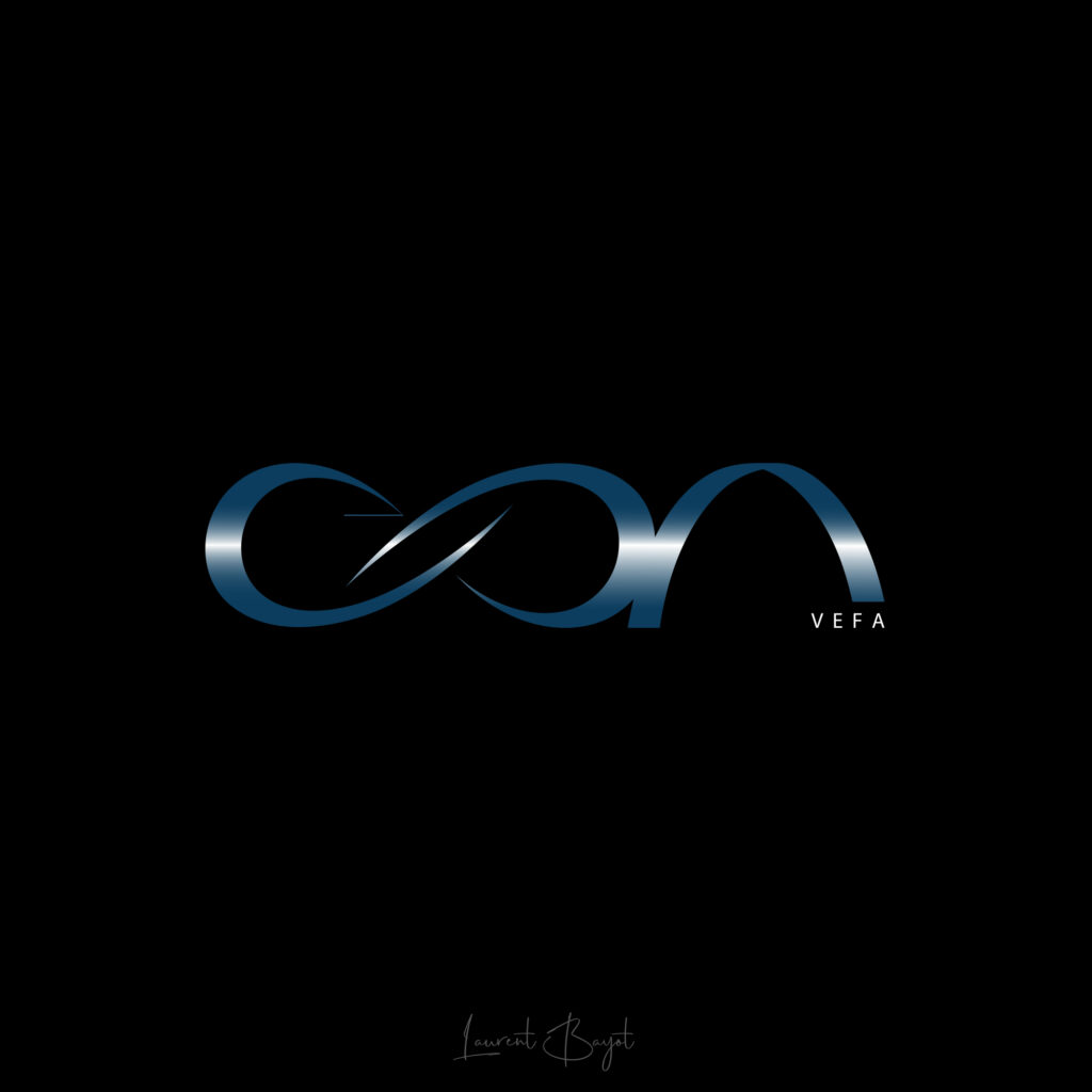 logo immobilier luxe métal bleu