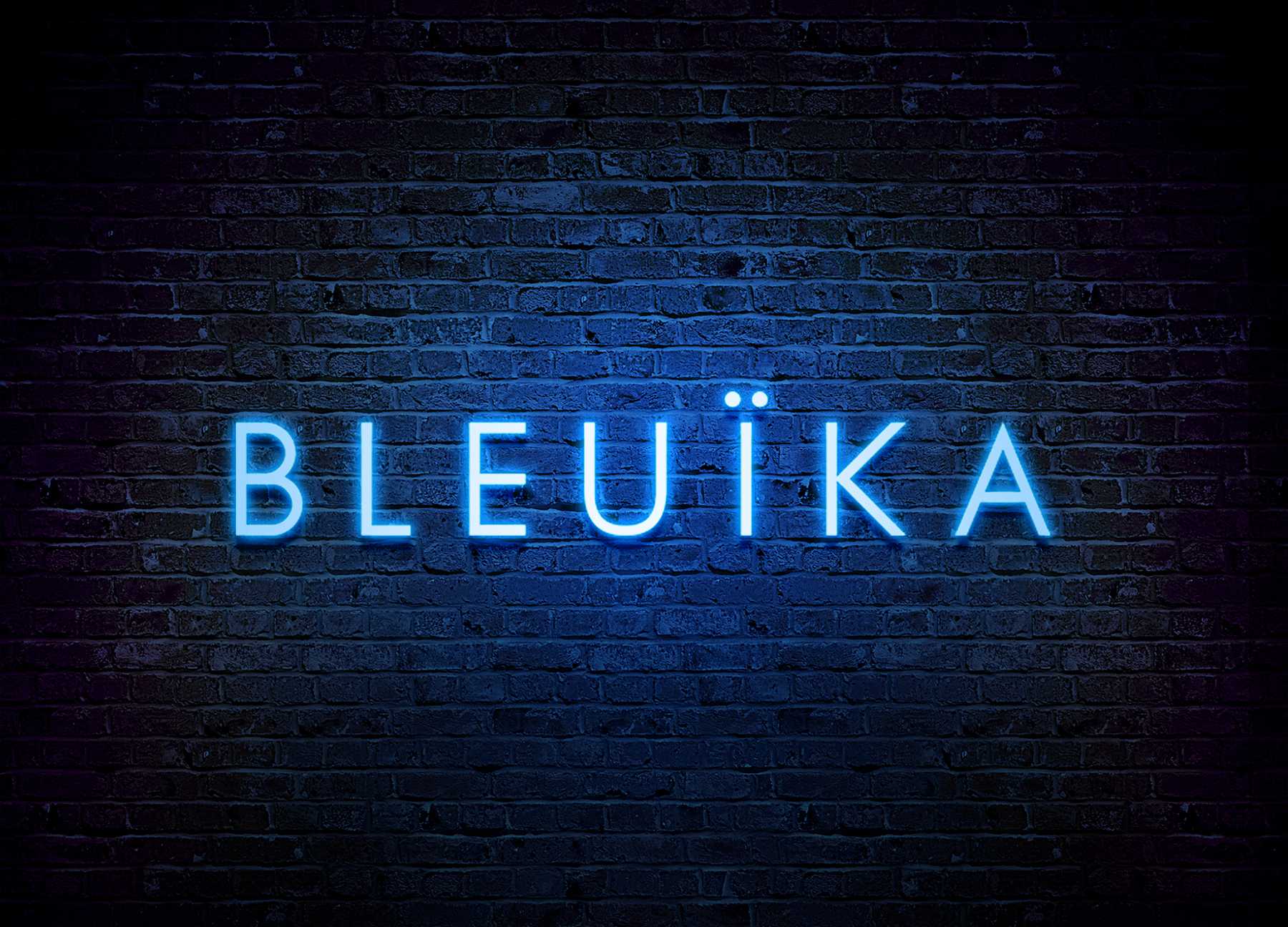 bleuika logo néon bleu
